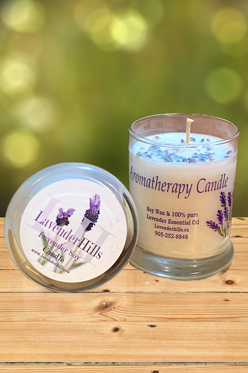 Lavender Soy wax Glass Candle with Lid 8oz