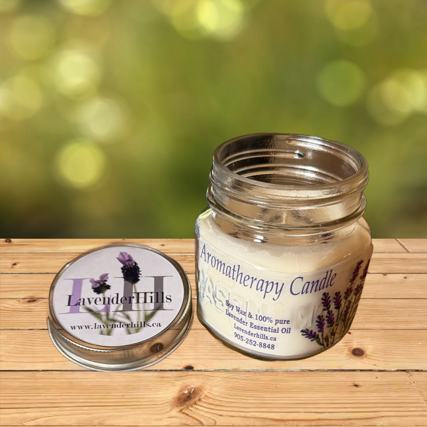 Lavender Soy wax Mason Jar Glass Candle with Lid 8oz