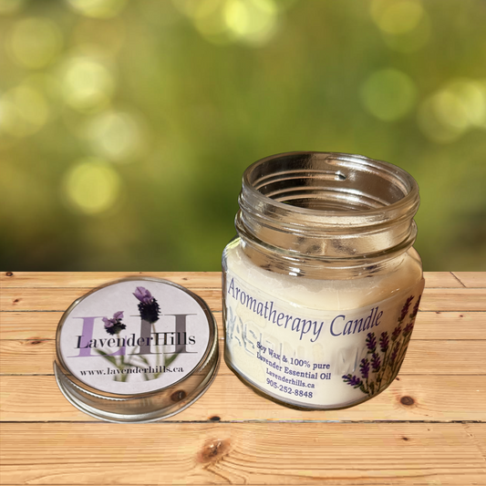 Lavender Soy wax Mason Jar Glass Candle with Lid 8oz
