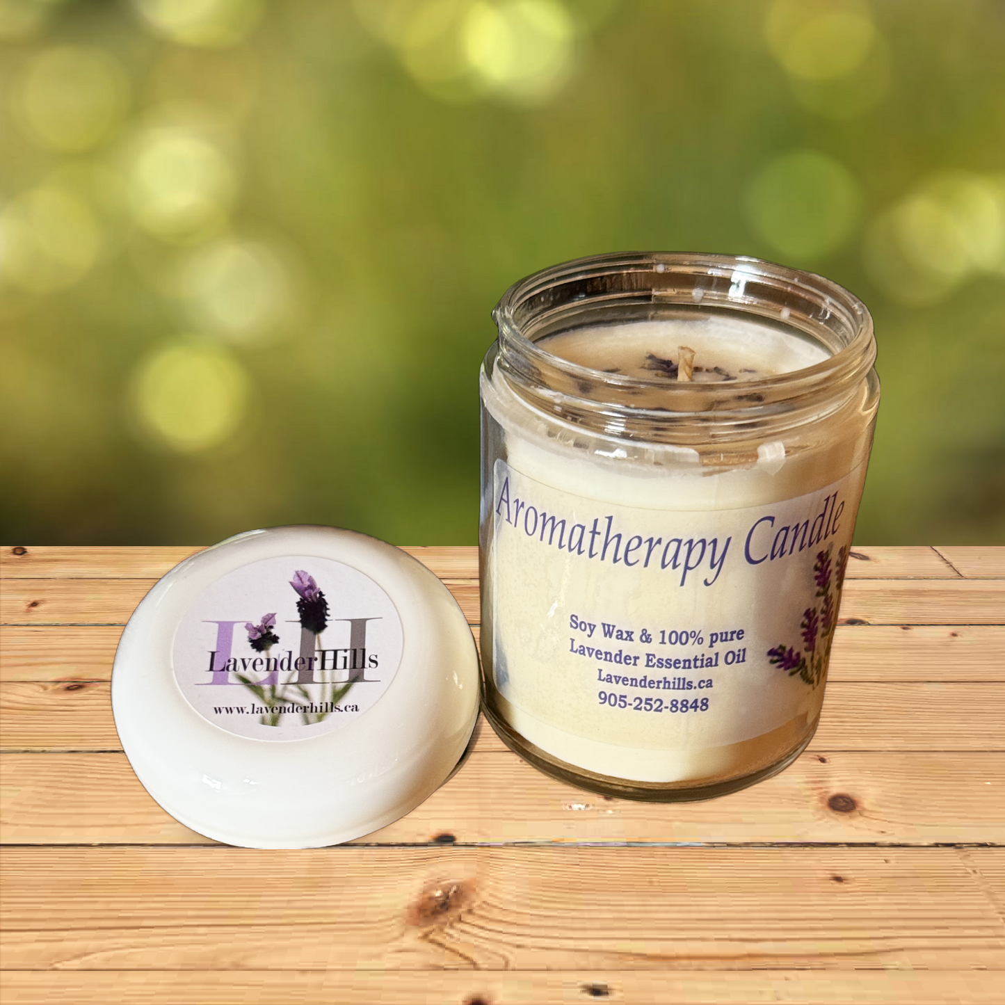 Lavender Soy wax glass Candle with Lid 8oz